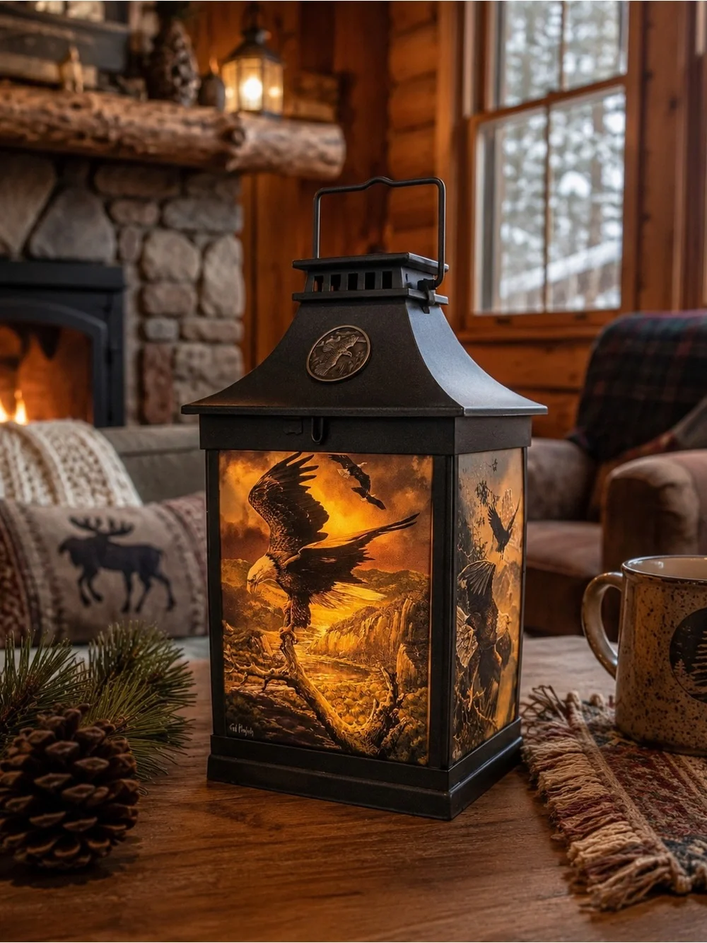Ted Blaylock Bald Eagle Decorative Lantern Wildlife Cabin Decor Collectible